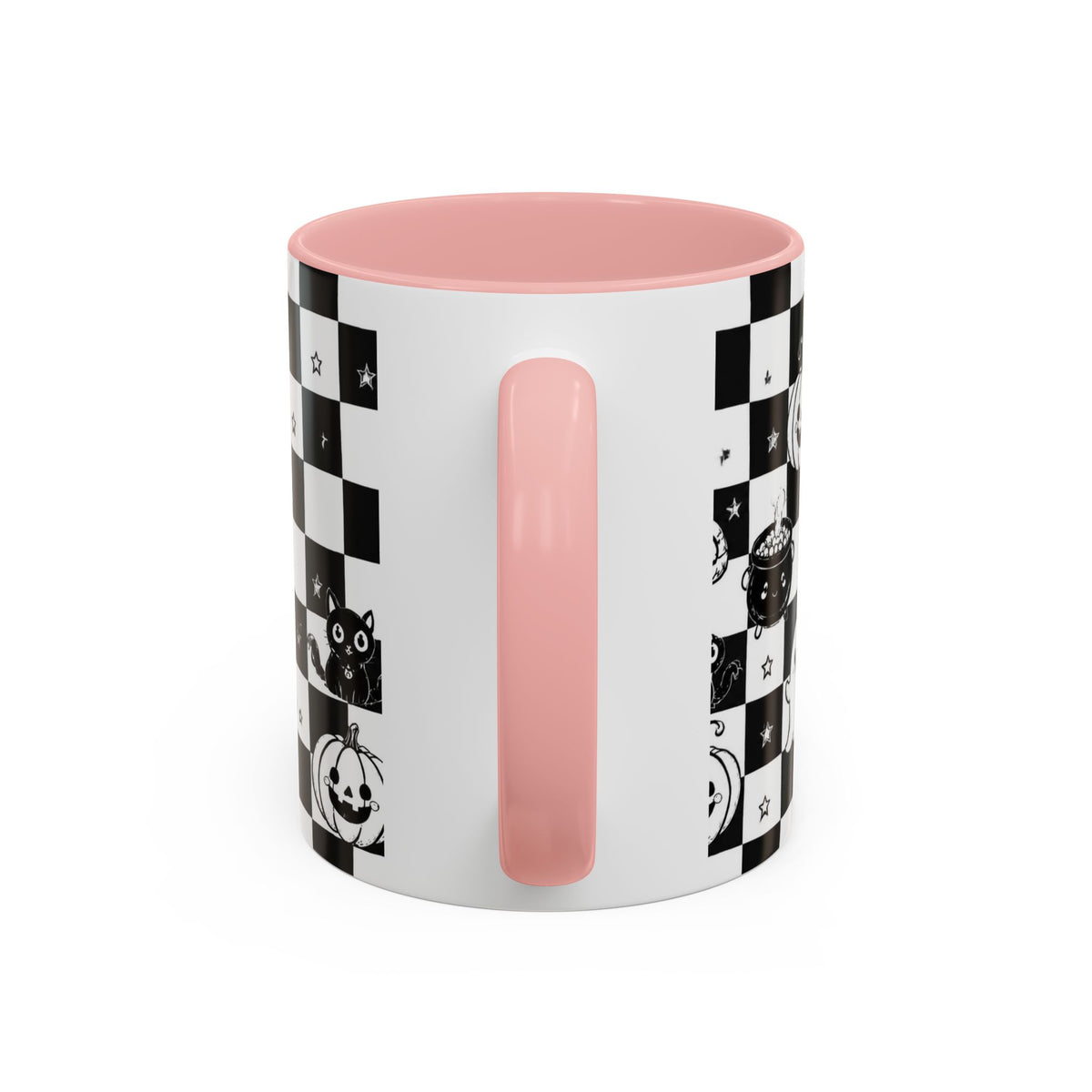 Black & White Halloween Checkerboard Coffee Mug