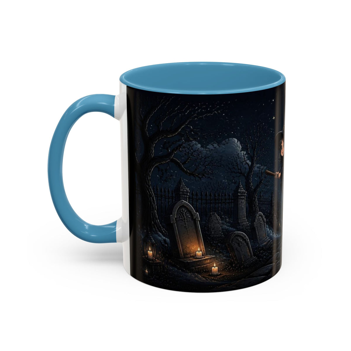 Cute Witch Flying at Night Coffee Mug