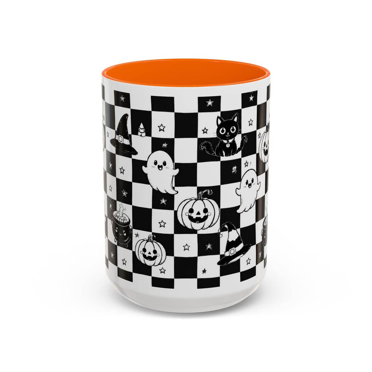 Black & White Halloween Checkerboard Coffee Mug