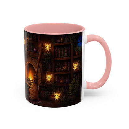 Cozy Witch Reading with sprites Coffee Mug