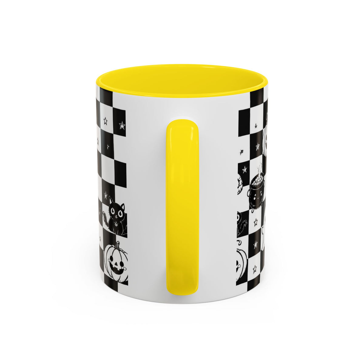 Black & White Halloween Checkerboard Coffee Mug