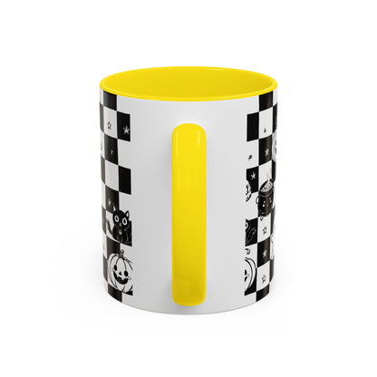 Black & White Halloween Checkerboard Coffee Mug