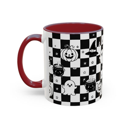 Black & White Halloween Checkerboard Coffee Mug