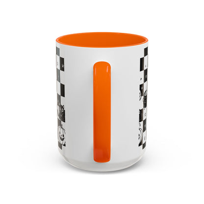 Black & White Halloween Checkerboard Coffee Mug
