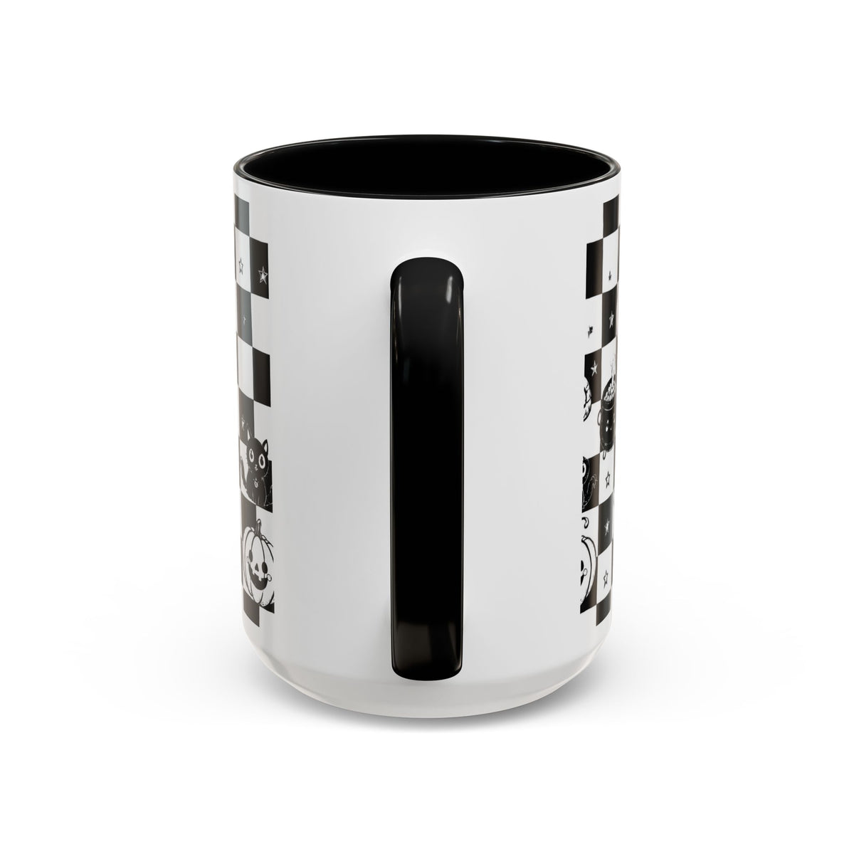 Black & White Halloween Checkerboard Coffee Mug