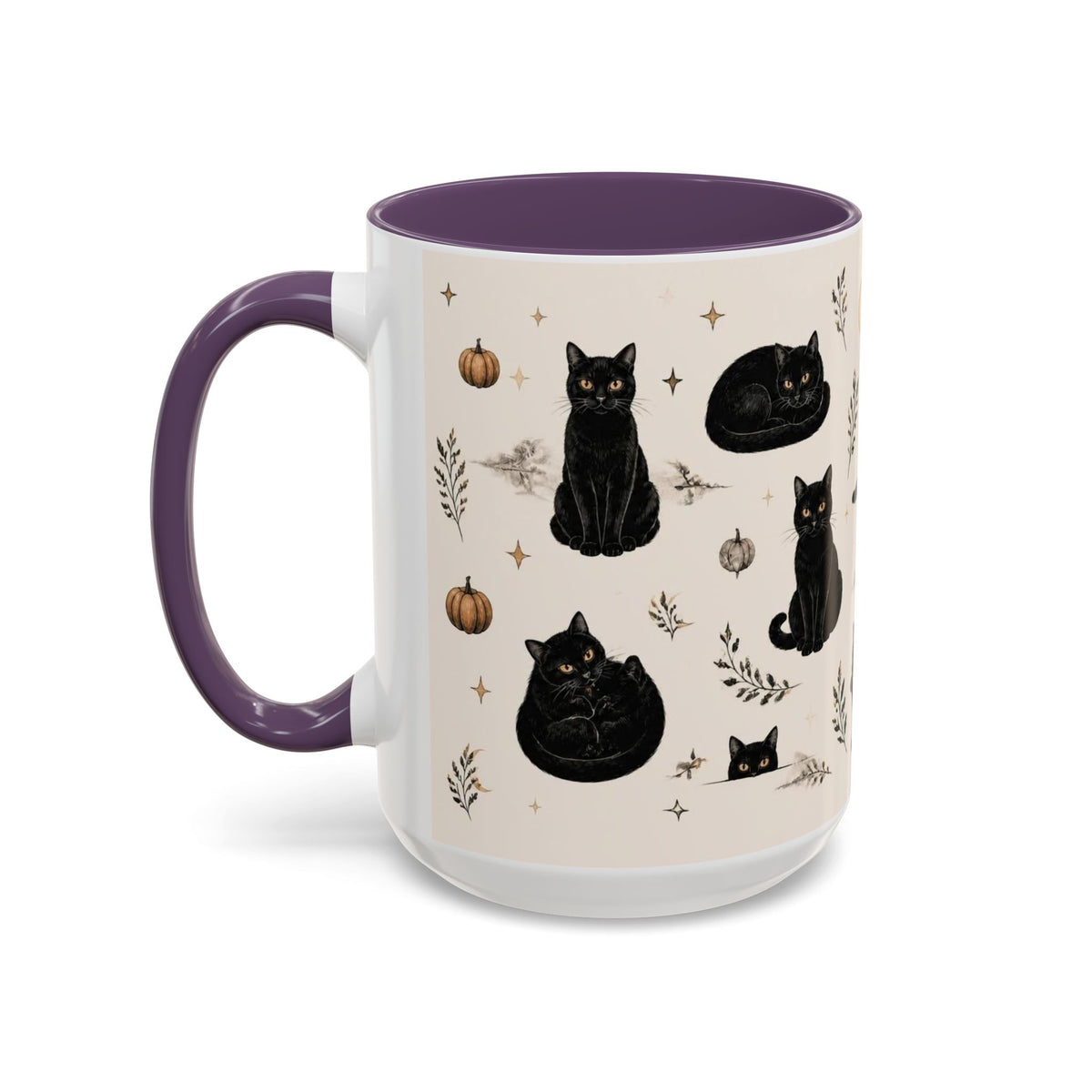 Black Cat Pattern Coffee Mug