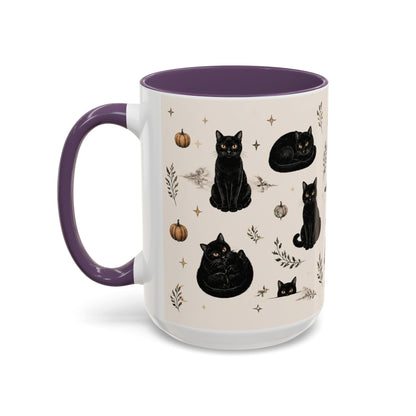 Black Cat Pattern Coffee Mug