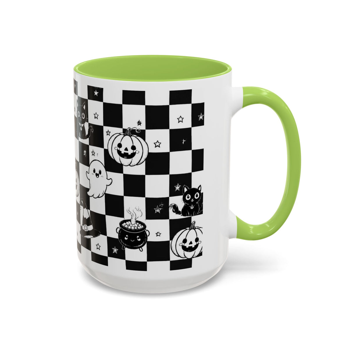 Black & White Halloween Checkerboard Coffee Mug