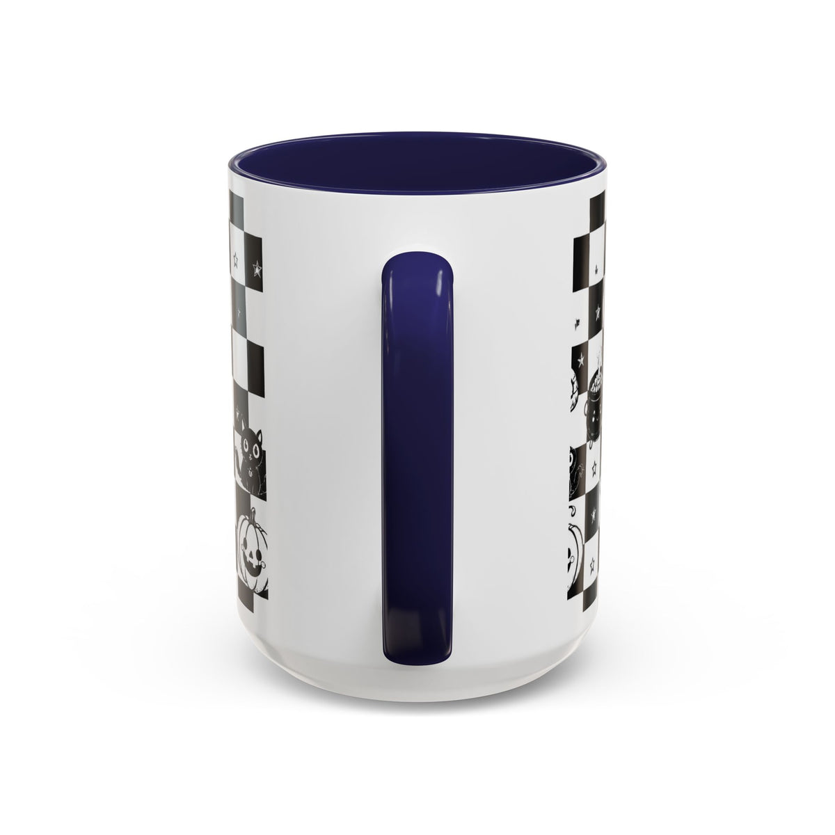 Black & White Halloween Checkerboard Coffee Mug