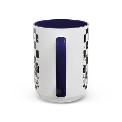 Black & White Halloween Checkerboard Coffee Mug