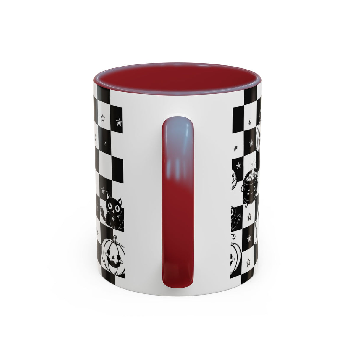 Black & White Halloween Checkerboard Coffee Mug