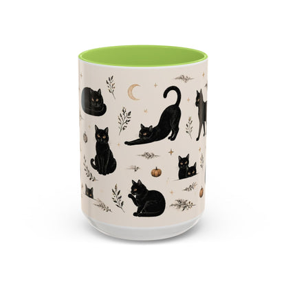 Black Cat Pattern Coffee Mug