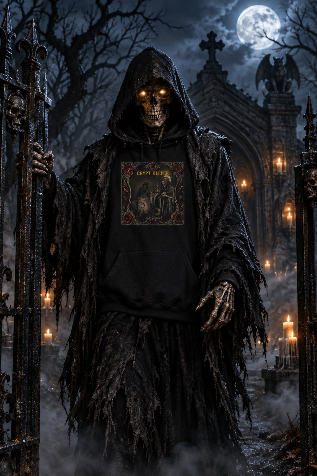 Crypt Keeper Hoodie — Dark Roast Coffeе Graphic