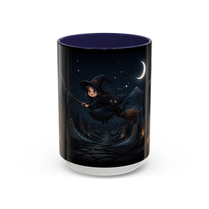 Cute Witch Flying at Night Coffee Mug