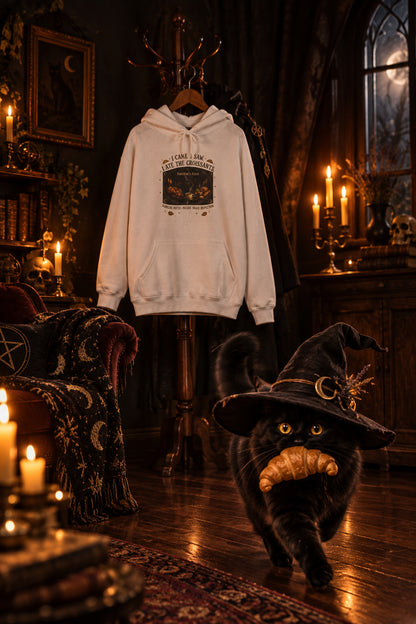 Croissant Crime Hoodie — “I Came, I Saw, I Ate The Croissant” Coffee Shop Hoodie
