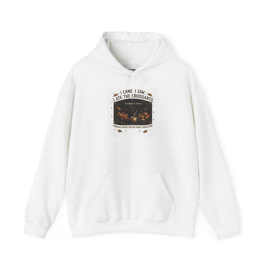 Croissant Crime Hoodie — “I Came, I Saw, I Ate The Croissant” Coffee Shop Hoodie