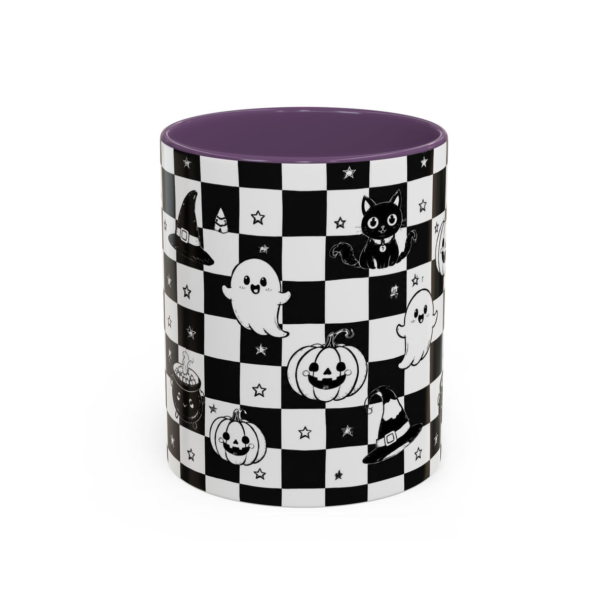 Black & White Halloween Checkerboard Coffee Mug