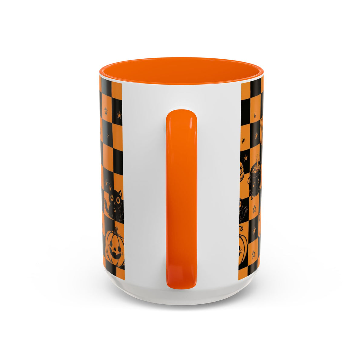 Orange Halloween Checkerboard Coffee Mug