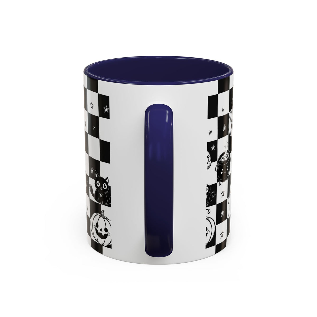 Black & White Halloween Checkerboard Coffee Mug