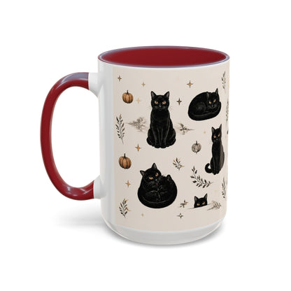 Black Cat Pattern Coffee Mug