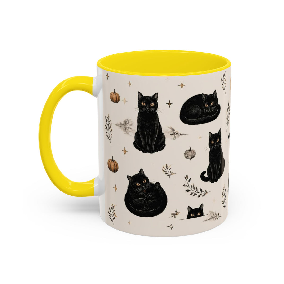 Black Cat Pattern Coffee Mug