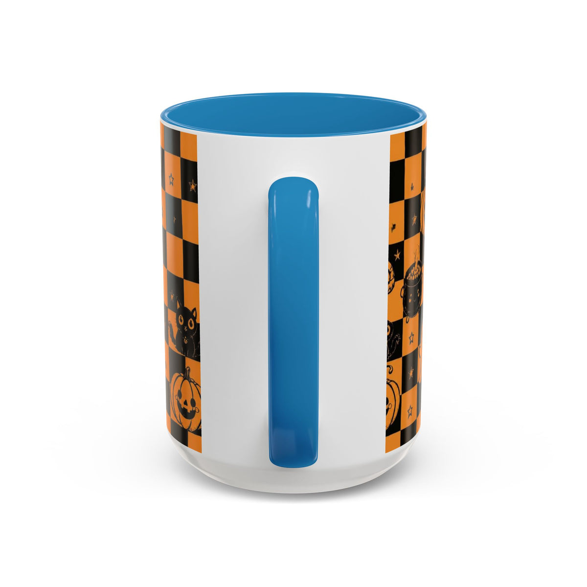 Orange Halloween Checkerboard Coffee Mug